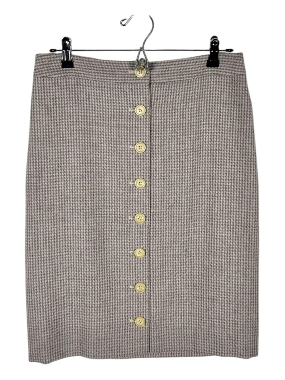 “346”‎ Brooks Brothers Gray Violet Houndstooth  Wool Pencil Skirt Size 6